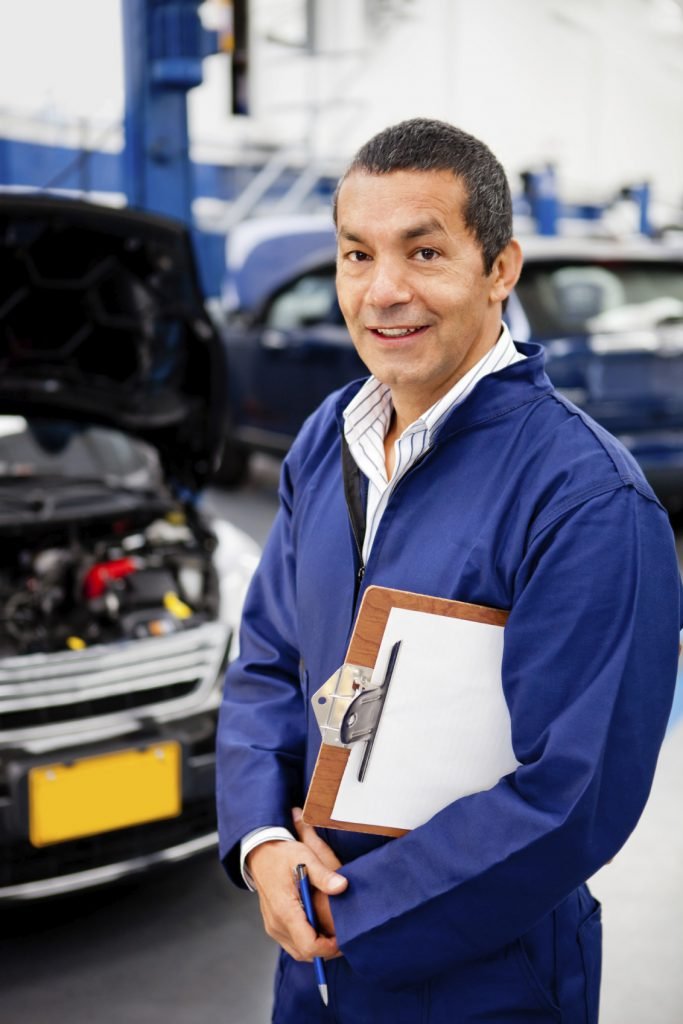 Mechanic at car garage